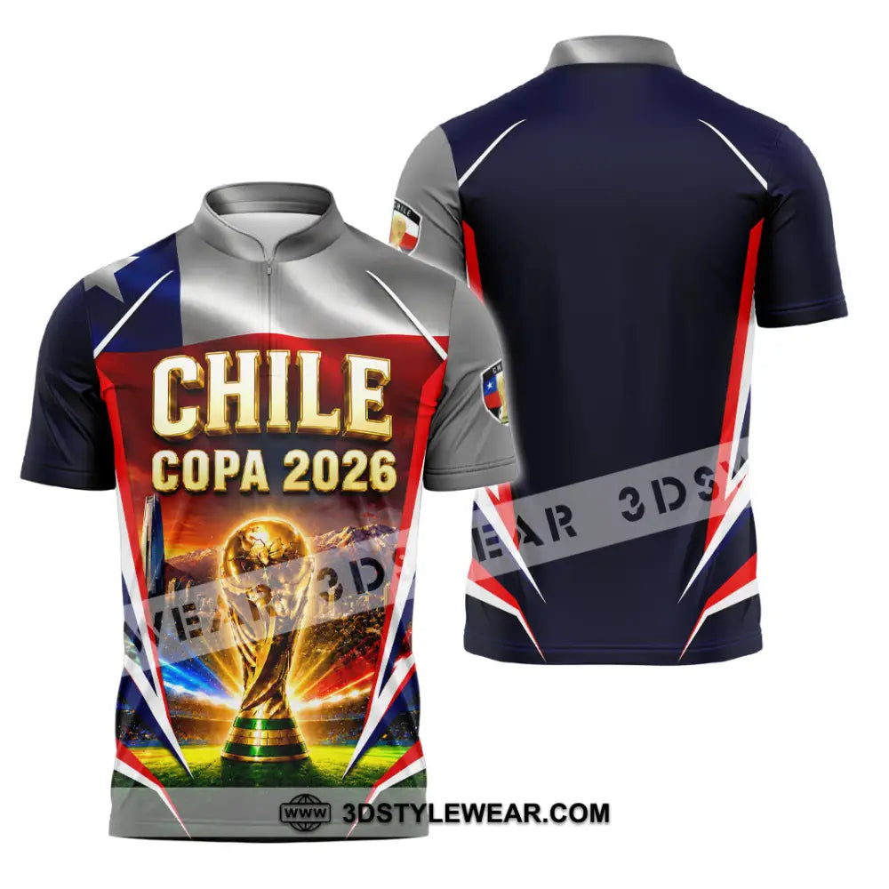 Unisex Shirt - Custom Chile Copa 2026 Shirt - Zipper Polo Shirt / S - T-shirt