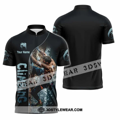 Unisex Shirt - Custom Climbing Shirt - Zipper Polo Shirt / S - T-shirt