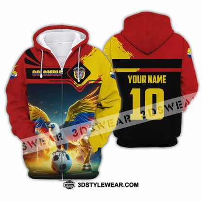 Unisex Shirt - Custom Colombia 3D Shirt Zipper Hoodie / S T-shirt