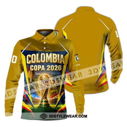 Unisex Shirt - Custom Colombia Copa 2026 Shirt - Long Sleeve Polo / S - T-shirt
