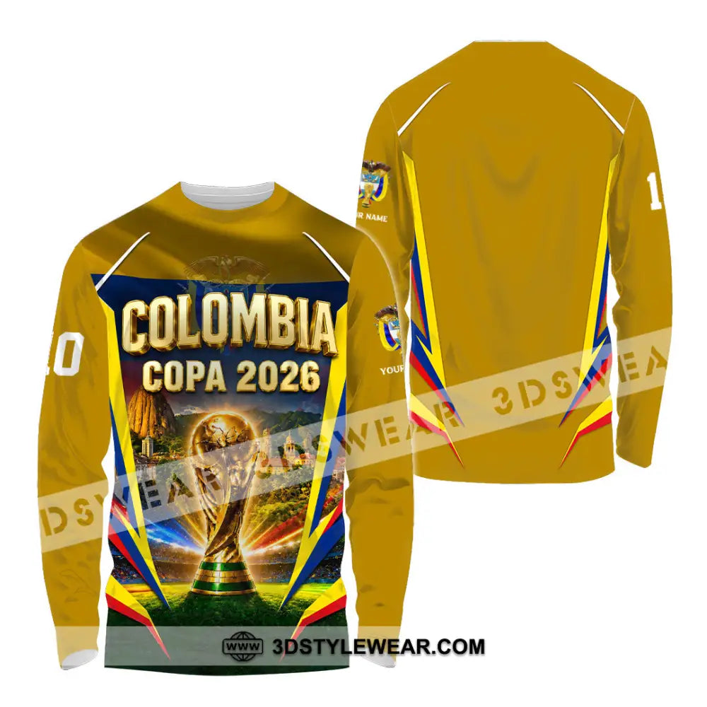 Unisex Shirt - Custom Colombia Copa 2026 Shirt - Long Sleeve Shirt / S - T-shirt
