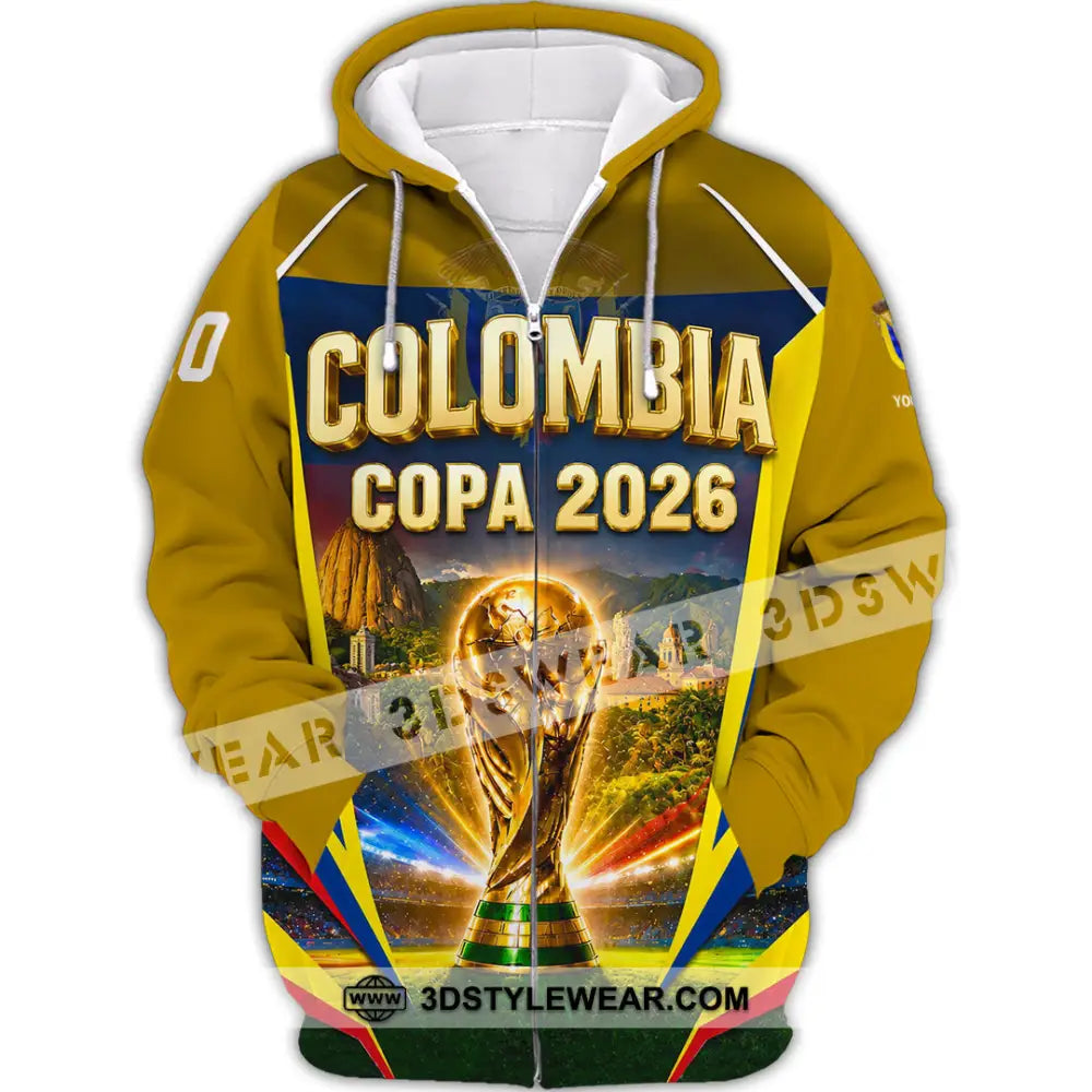 Unisex Shirt - Custom Colombia Copa 2026 Shirt - Zipper Hoodie / S - T-shirt