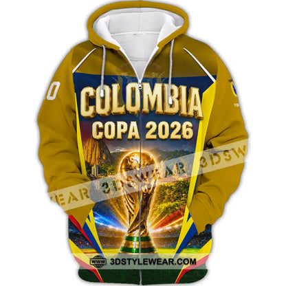 Unisex Shirt - Custom Colombia Copa 2026 Shirt - Zipper Hoodie / S - T-shirt