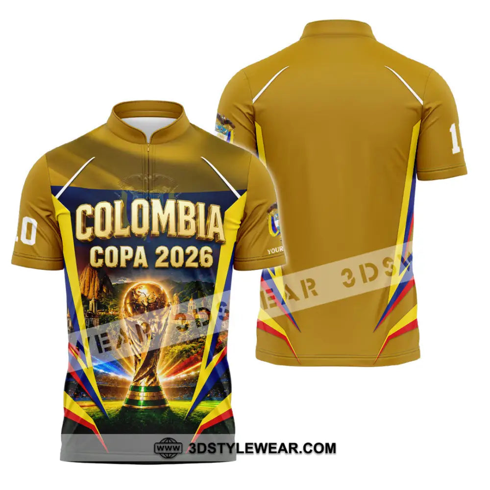 Unisex Shirt - Custom Colombia Copa 2026 Shirt - Zipper Polo Shirt / S - T-shirt