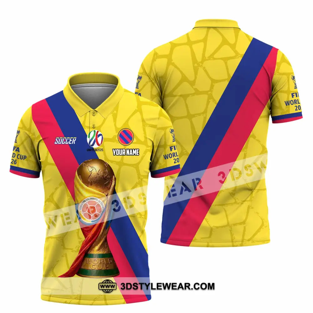 Unisex Shirt - Custom Colombia Fifa World Cup 2026 3D Shirt Polo Shirt / S T-shirt