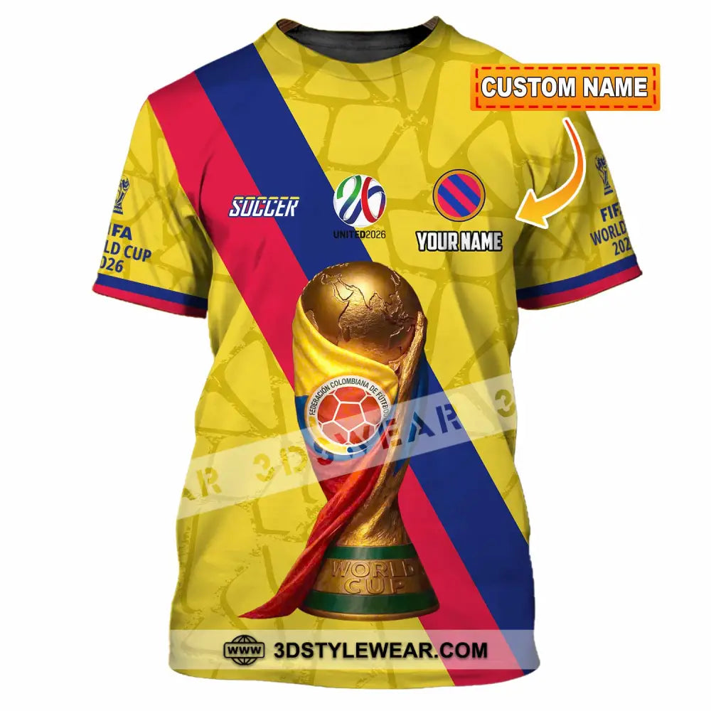 Unisex Shirt - Custom Colombia Fifa World Cup 2026 3D Shirt T-shirt