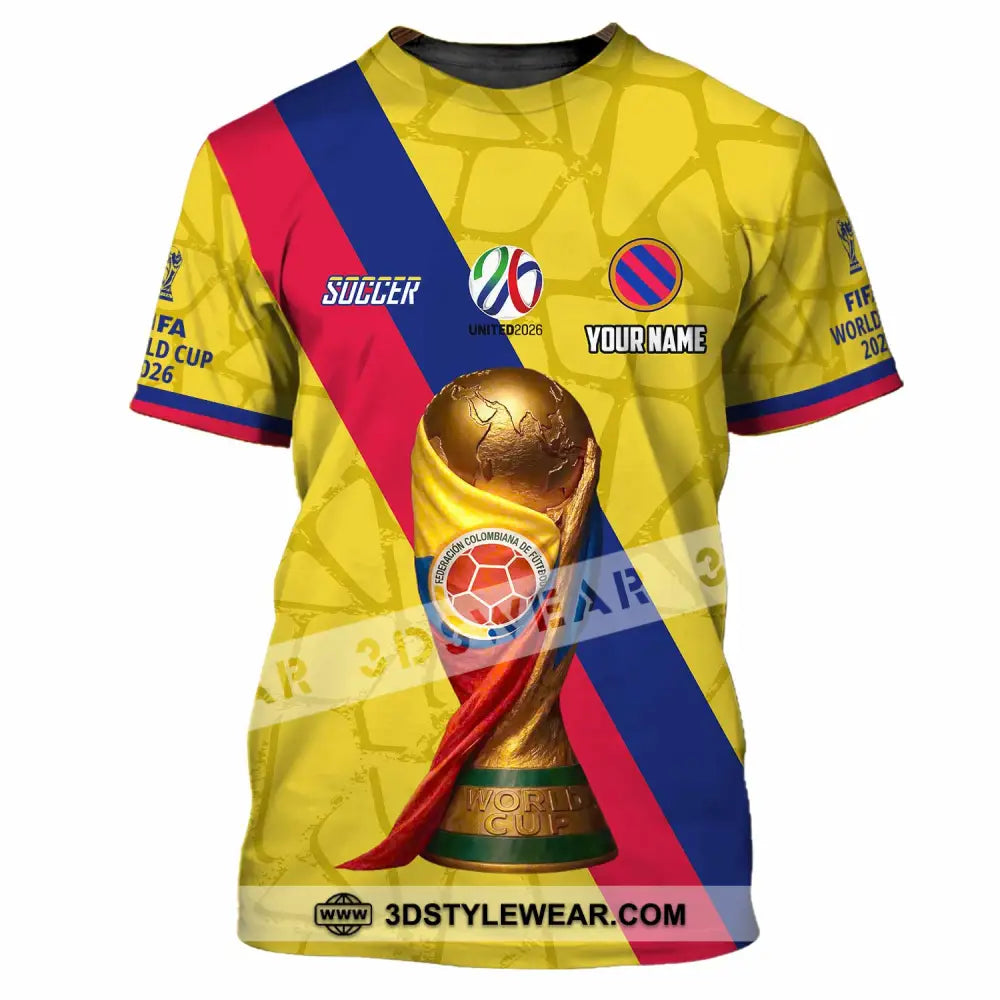 Unisex Shirt - Custom Colombia Fifa World Cup 2026 3D Shirt T-Shirt / S T-shirt