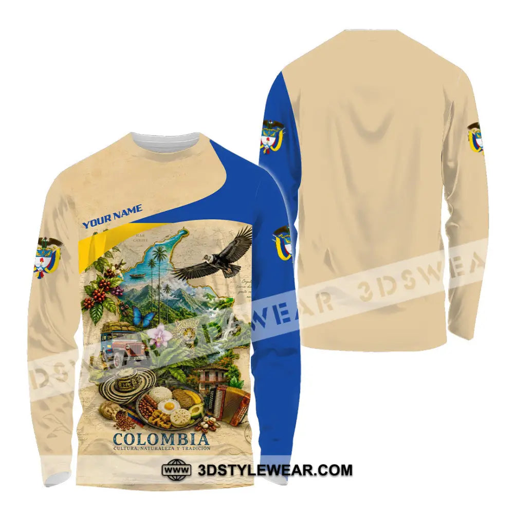 Unisex Shirt - Custom Colombia Shirt - Long Sleeve Shirt / S - T-shirt