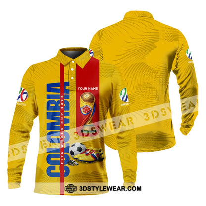 Unisex Shirt - Custom Colombia World Cup 2026 3D Shirt Long Sleeve Polo / S T-shirt