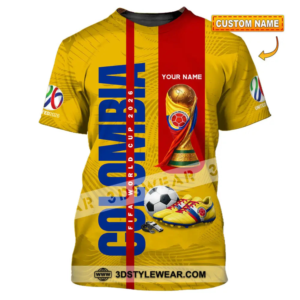 Unisex Shirt - Custom Colombia World Cup 2026 3D Shirt T-shirt