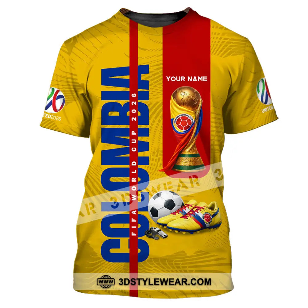 Unisex Shirt - Custom Colombia World Cup 2026 3D Shirt T-Shirt / S T-shirt