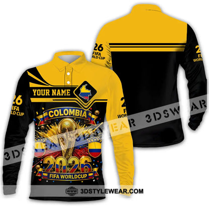 Unisex Shirt - Custom Colombia World Cup 2026 Shirt - Long Sleeve Polo / S - T-shirt