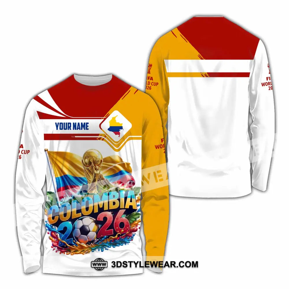 Unisex Shirt - Custom Colombia World Cup 2026 Shirt - Long Sleeve Shirt / S - T-shirt
