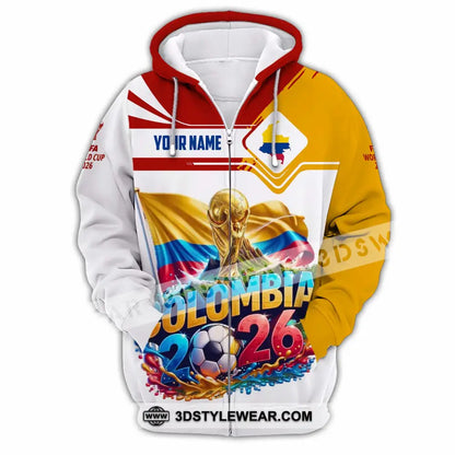 Unisex Shirt - Custom Colombia World Cup 2026 Shirt - Zipper Hoodie / S - T-shirt