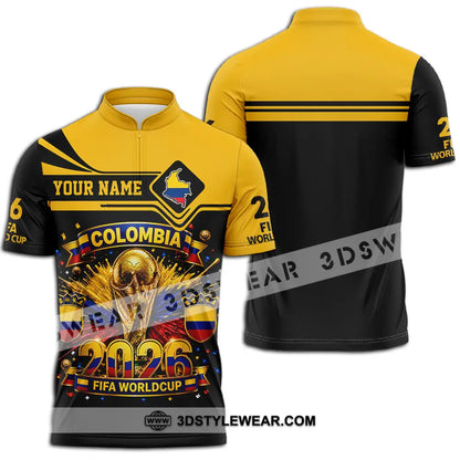 Unisex Shirt - Custom Colombia World Cup 2026 Shirt - Zipper Polo Shirt / S - T-shirt