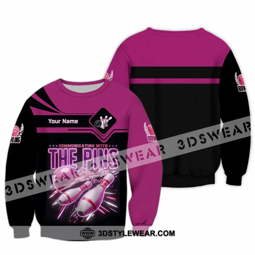 Unisex Shirt - Custom Communicating With The Pins Bowling Shirt - Long Sleeve / S - T-shirt