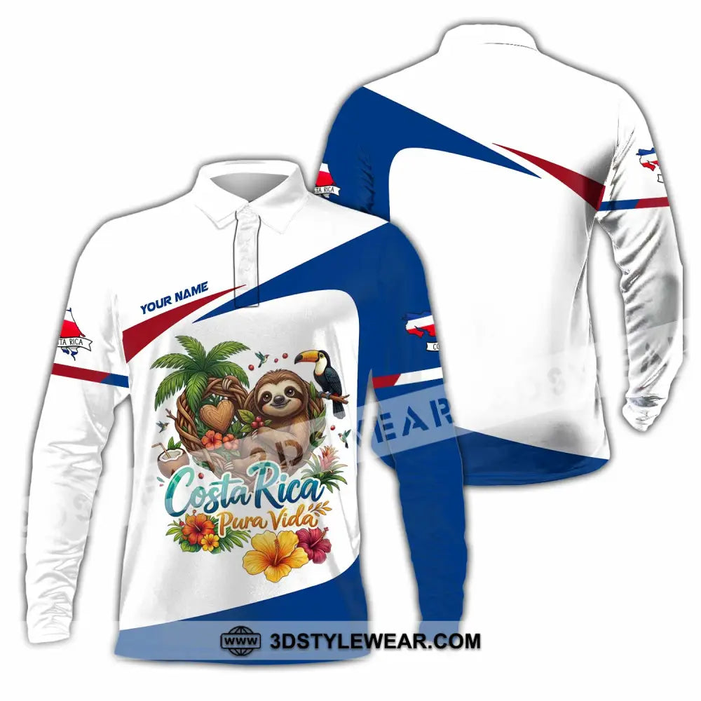 Unisex Shirt - Custom Costa Rica Shirt - Long Sleeve Polo / S - T-shirt