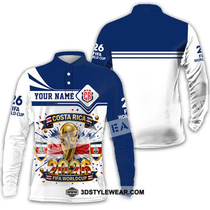 Unisex Shirt - Custom Costa Rica World Cup 2026 Shirt - Long Sleeve Polo / S - T-shirt