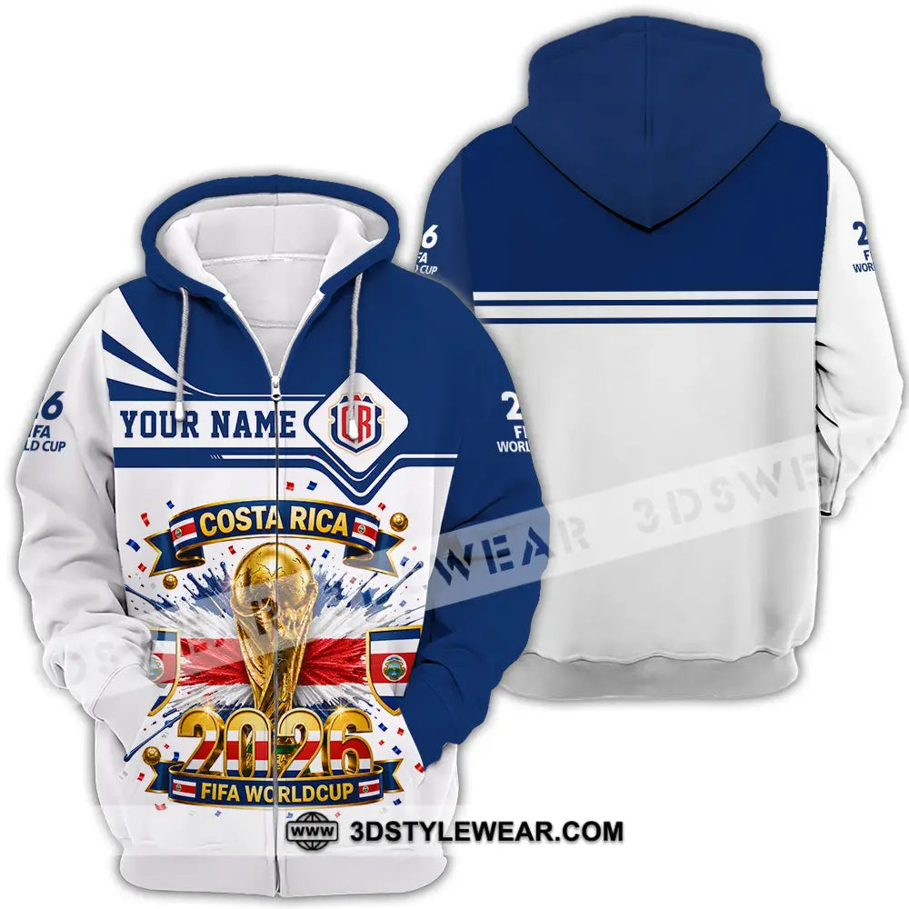 Unisex Shirt - Custom Costa Rica World Cup 2026 Shirt - Zipper Hoodie / S - T-shirt