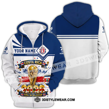 Unisex Shirt - Custom Costa Rica World Cup 2026 Shirt - Zipper Hoodie / S - T-shirt