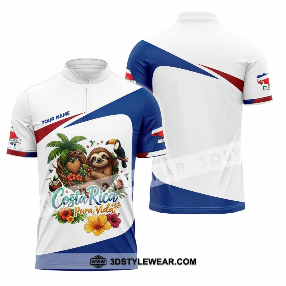 Unisex Shirt - Custom Costa Rica Shirt - Zipper Polo Shirt / S - T-shirt