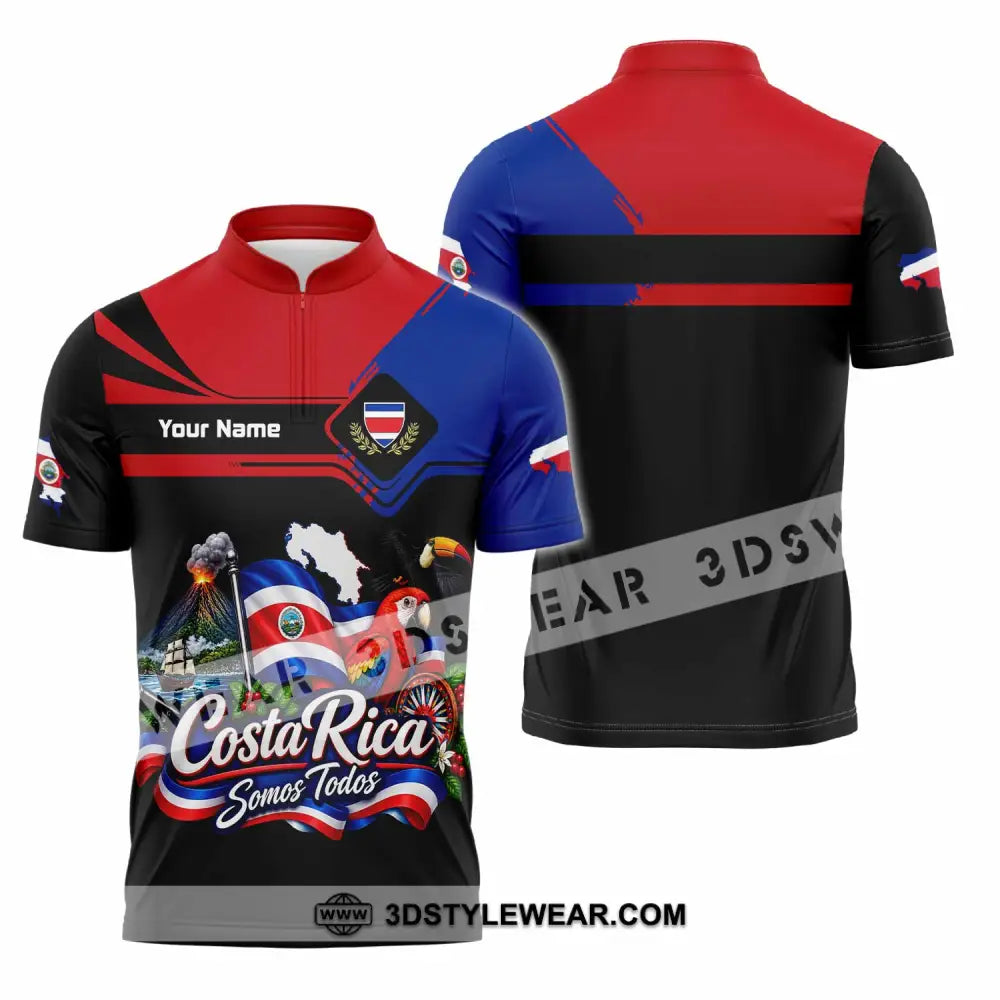 Unisex Shirt - Custom Costa Rica Shirt - Zipper Polo Shirt / S - T-shirt