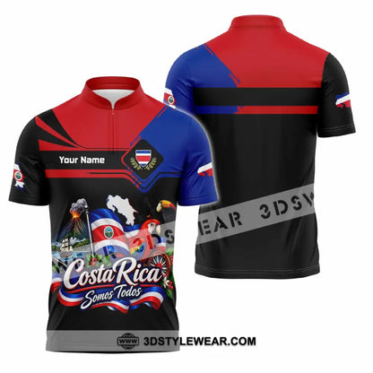 Unisex Shirt - Custom Costa Rica Shirt - Zipper Polo Shirt / S - T-shirt