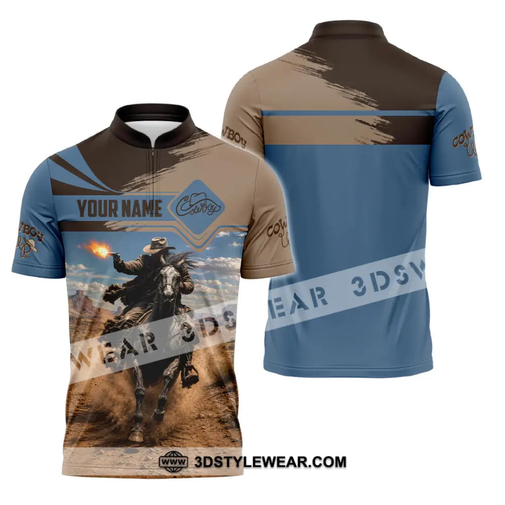 Unisex Shirt - Custom Cowboy Shirt - Zipper Polo Shirt / S - T-shirt