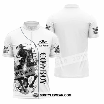 Unisex Shirt - Custom Cowboy Shirt - Zipper Polo Shirt / S - T-shirt