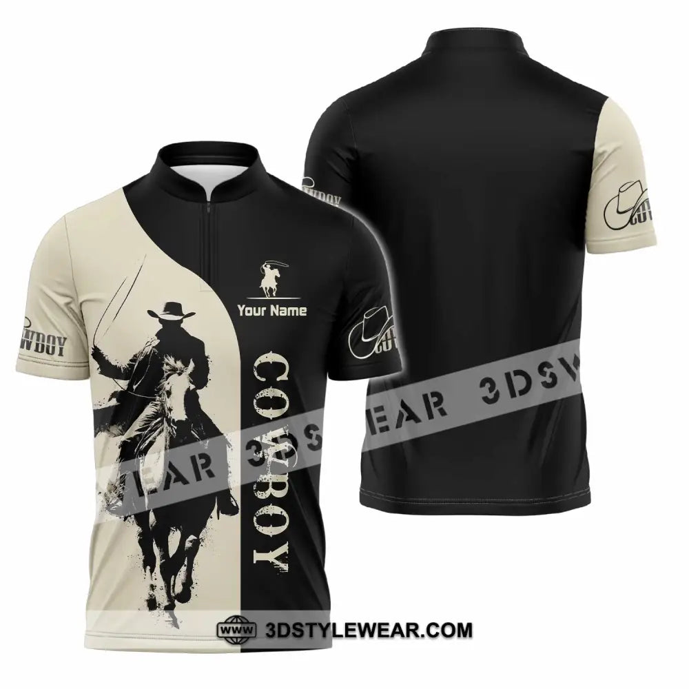 Unisex Shirt - Custom Cowboy Shirt - Zipper Polo Shirt / S - T-shirt