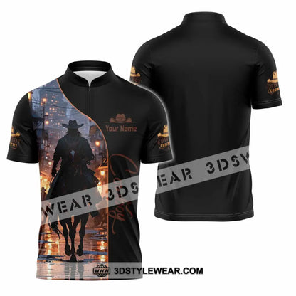 Unisex Shirt - Custom Cowboy Shirt - Zipper Polo Shirt / S - T-shirt