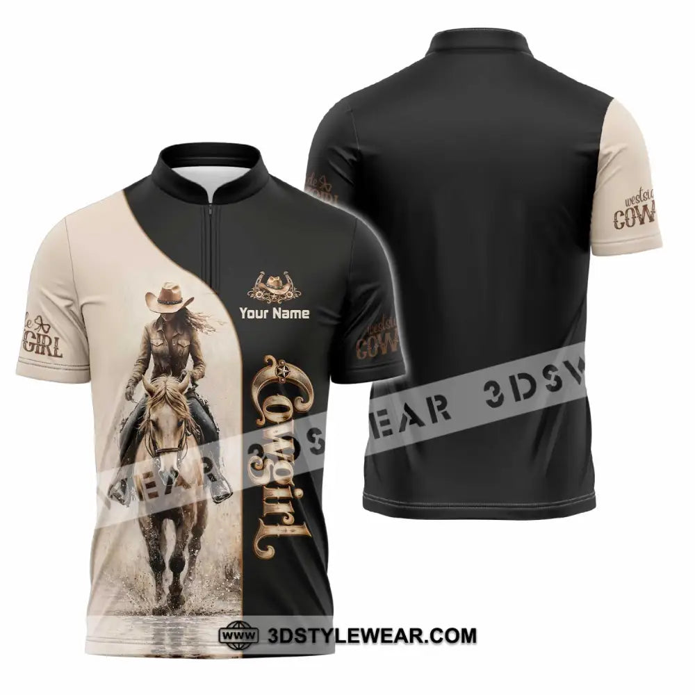 Unisex Shirt - Custom Cowgirl Shirt - Zipper Polo Shirt / S - T-shirt