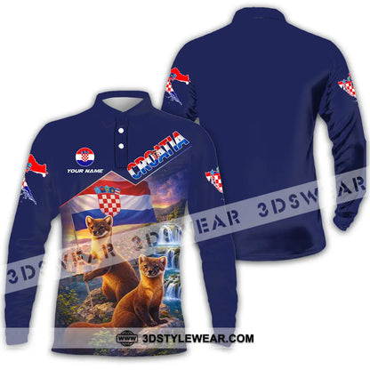Unisex Shirt - Custom Croatia 3D Shirt Long Sleeve Polo / S T-shirt