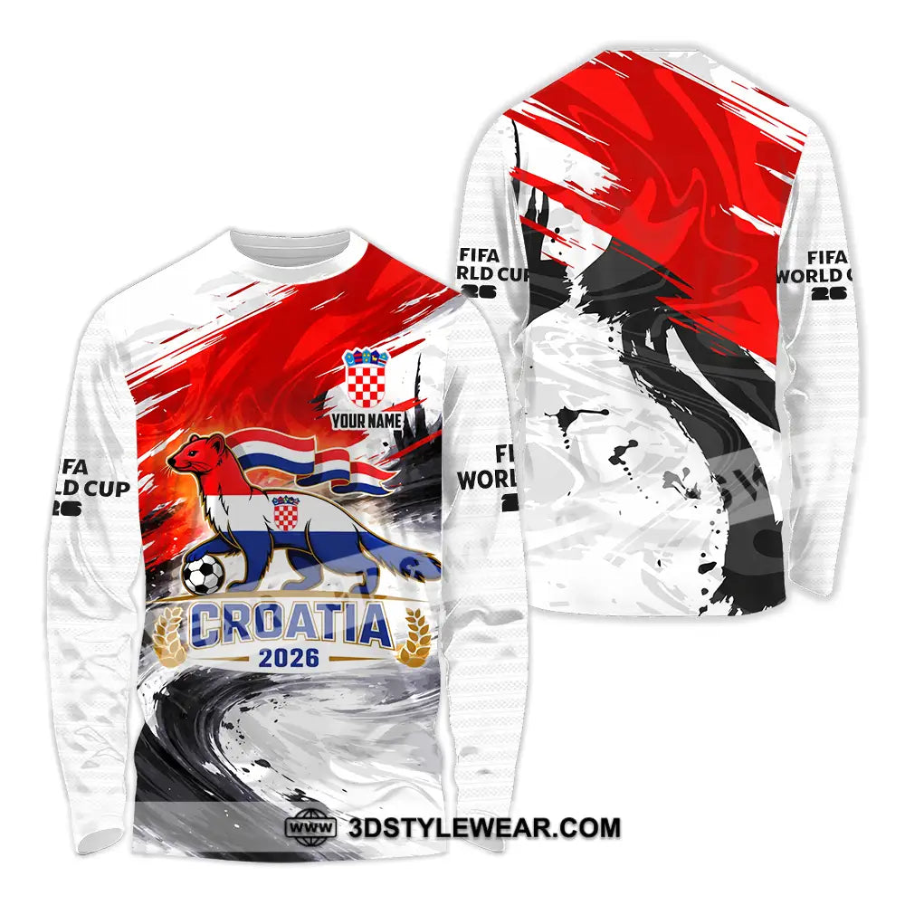 Unisex Shirt - Custom Croatia 3D Shirt Long Sleeve Shirt / S T-shirt
