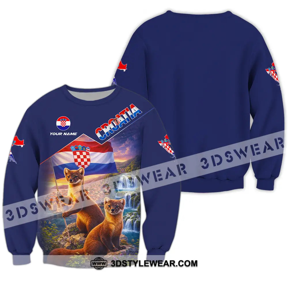 Unisex Shirt - Custom Croatia 3D Shirt Long Sleeve / S T-shirt