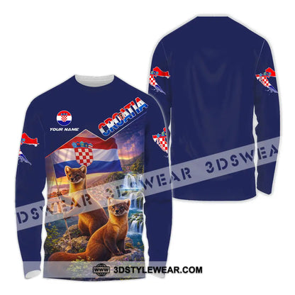 Unisex Shirt - Custom Croatia 3D Shirt Long Sleeve Shirt / S T-shirt