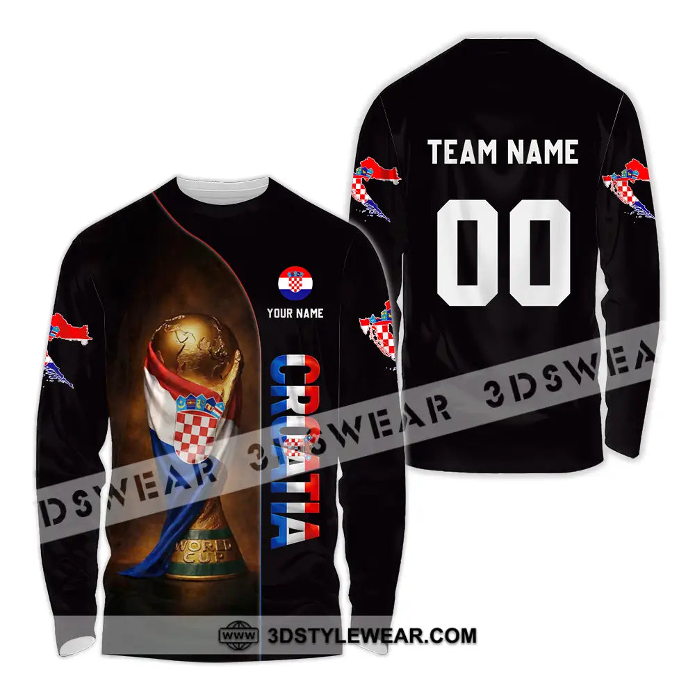 Unisex Shirt - Custom Croatia 3D Shirt Long Sleeve Shirt / S T-shirt