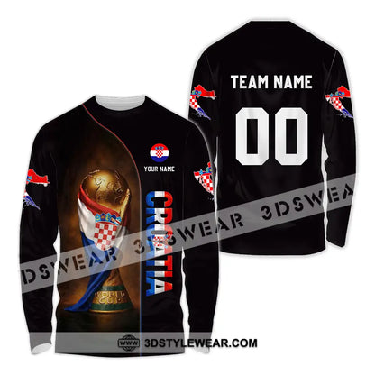 Unisex Shirt - Custom Croatia 3D Shirt Long Sleeve Shirt / S T-shirt