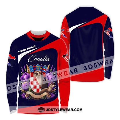 Unisex Shirt - Custom Croatia 3D Shirt Long Sleeve Shirt / S T-shirt