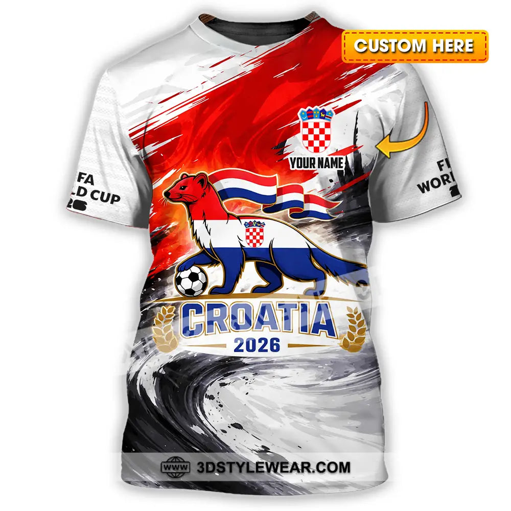 Unisex Shirt - Custom Croatia 3D Shirt T-shirt
