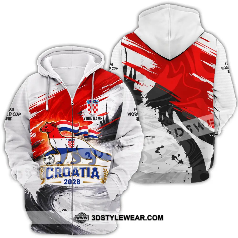 Unisex Shirt - Custom Croatia 3D Shirt Zipper Hoodie / S T-shirt