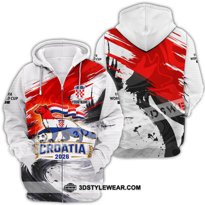 Unisex Shirt - Custom Croatia 3D Shirt Zipper Hoodie / S T-shirt