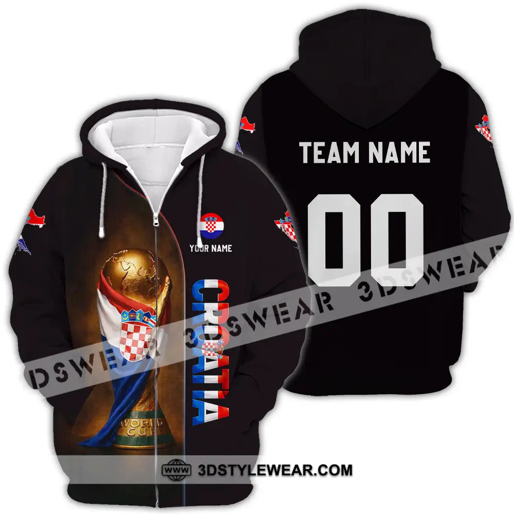 Unisex Shirt - Custom Croatia 3D Shirt Zipper Hoodie / S T-shirt