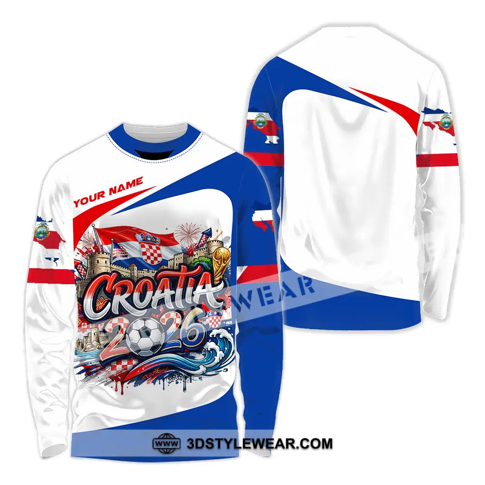 Unisex Shirt - Custom Croatia Fifa Club World Cup 2026 3D Shirt Long Sleeve Shirt / S T-shirt