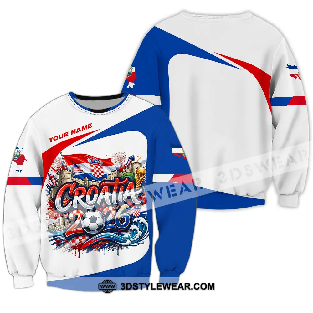 Unisex Shirt - Custom Croatia Fifa Club World Cup 2026 3D Shirt Long Sleeve / S T-shirt