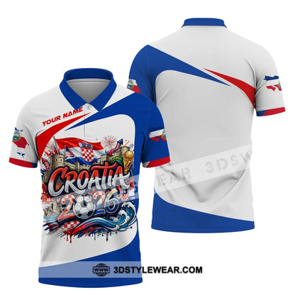 Unisex Shirt - Custom Croatia Fifa Club World Cup 2026 3D Shirt Polo Shirt / S T-shirt