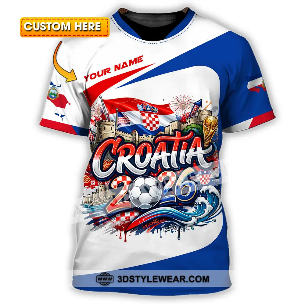 Unisex Shirt - Custom Croatia Fifa Club World Cup 2026 3D Shirt T-shirt