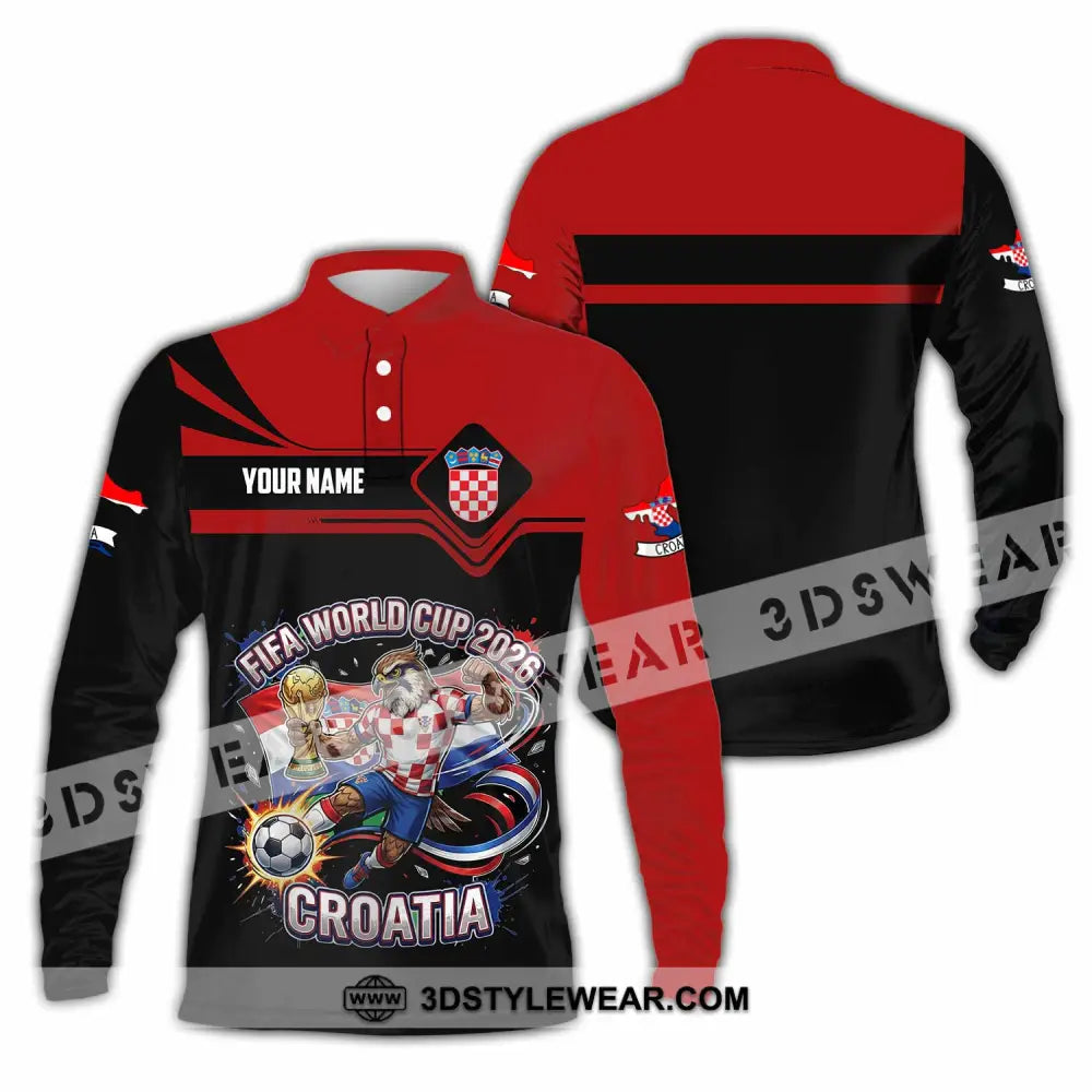 Unisex Shirt - Custom Croatia Fifa World Cup 2026 3D Shirt Long Sleeve Polo / S T-shirt