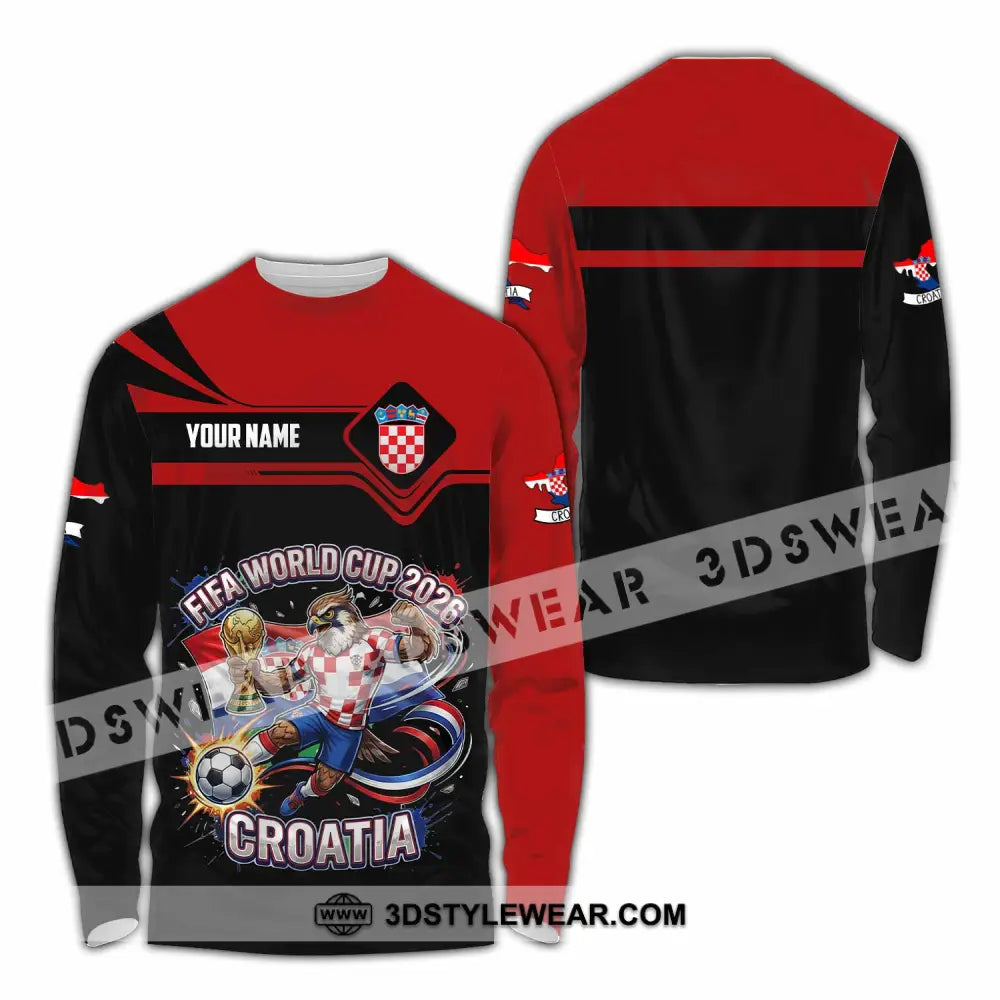 Unisex Shirt - Custom Croatia Fifa World Cup 2026 3D Shirt Long Sleeve Shirt / S T-shirt
