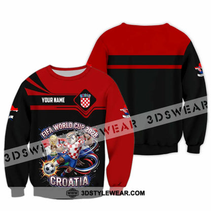 Unisex Shirt - Custom Croatia Fifa World Cup 2026 3D Shirt Long Sleeve / S T-shirt